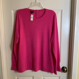 Talbots NWT size XL pink lambswool blend long sleeve sweater